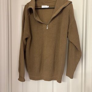 Topman Essential Men’s 1/4 zip cable knit cotton blend sweater small